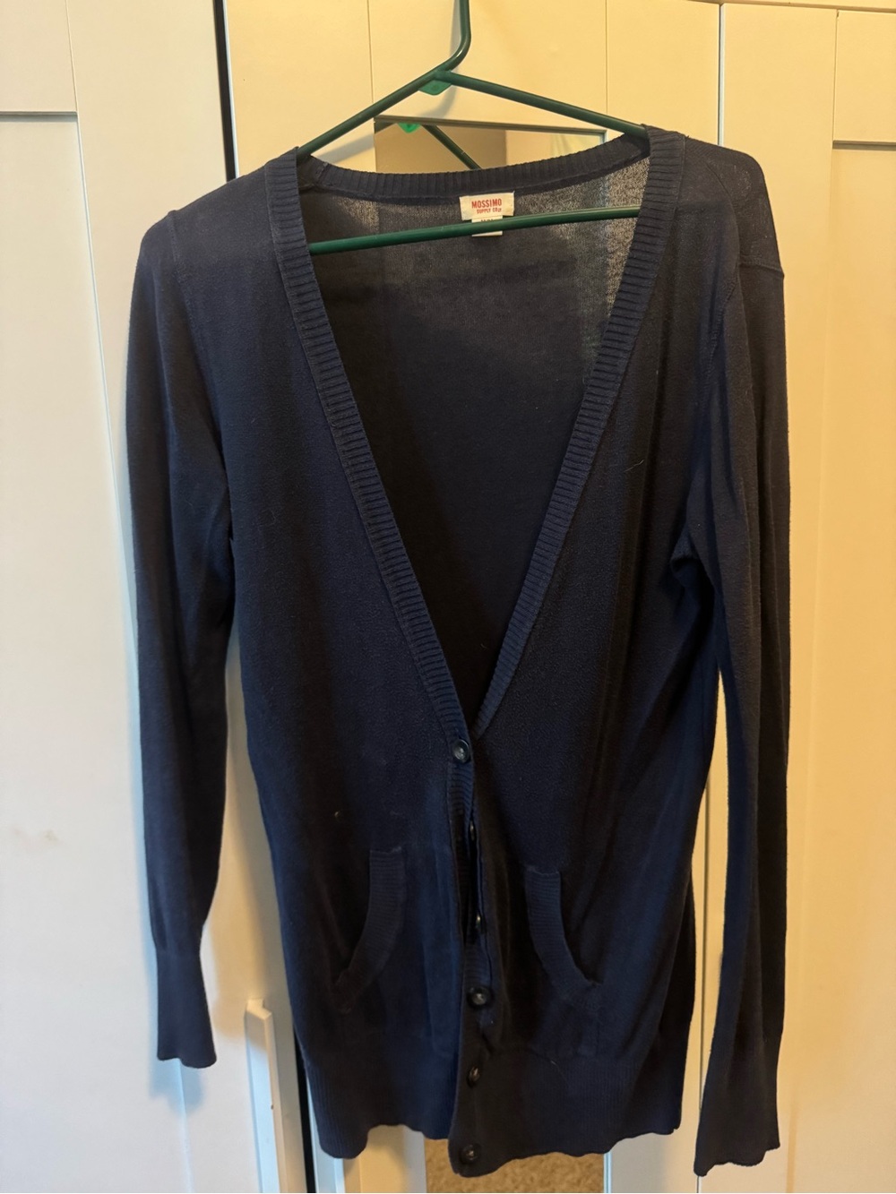 Mossimo Supply Co. Dark Navy V-Neck Button Front Cardigan